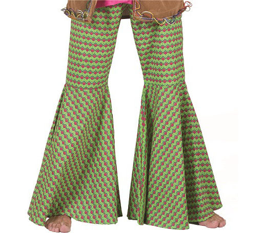 pantalon pattes d'éléphant vert à pois homme