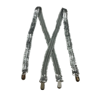 bretelles à sequins argent