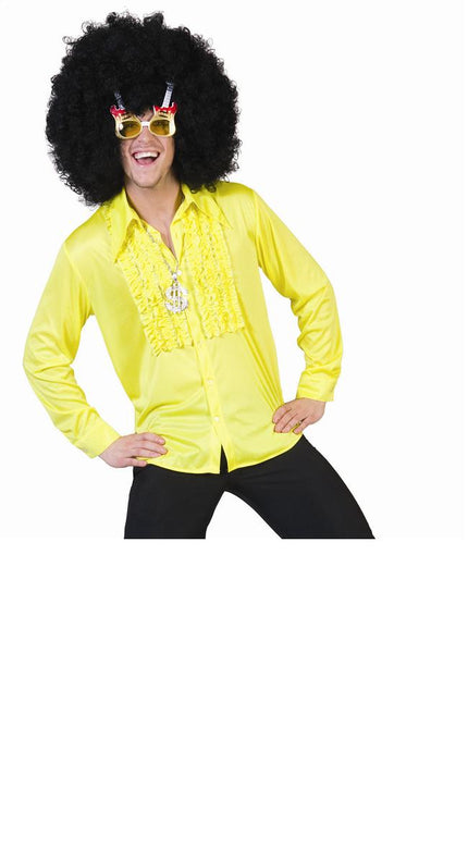 chemise disco jaune fluo
