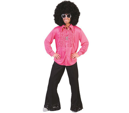 chemise disco rose homme
