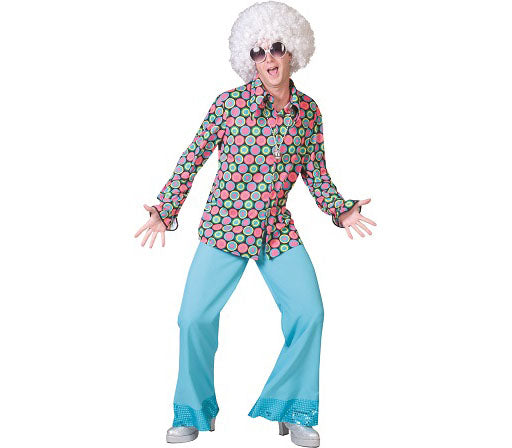 chemise yéyé avec cercles multicolore homme