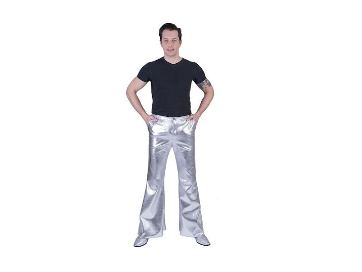 pantalon pattes d'éléphant argent homme