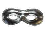 masque loup rond avec paillettes argent 16.5x7cm