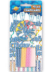 Pack de 24 Bougies et 12 porte-bougies d'anniversaire