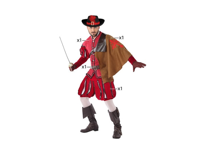 déguisement de mousquetaire 4pcs homme