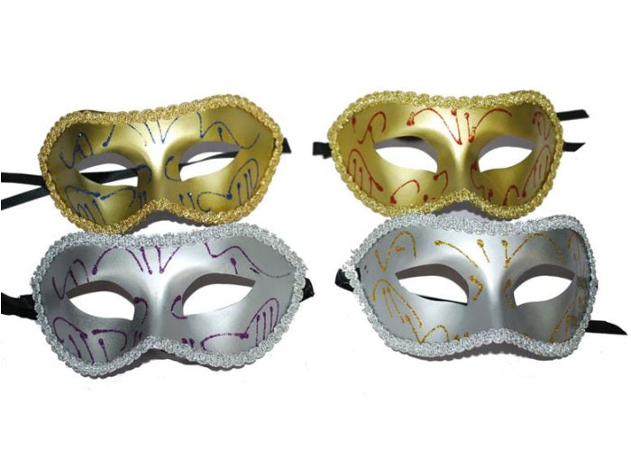 masque loup avec galon argent