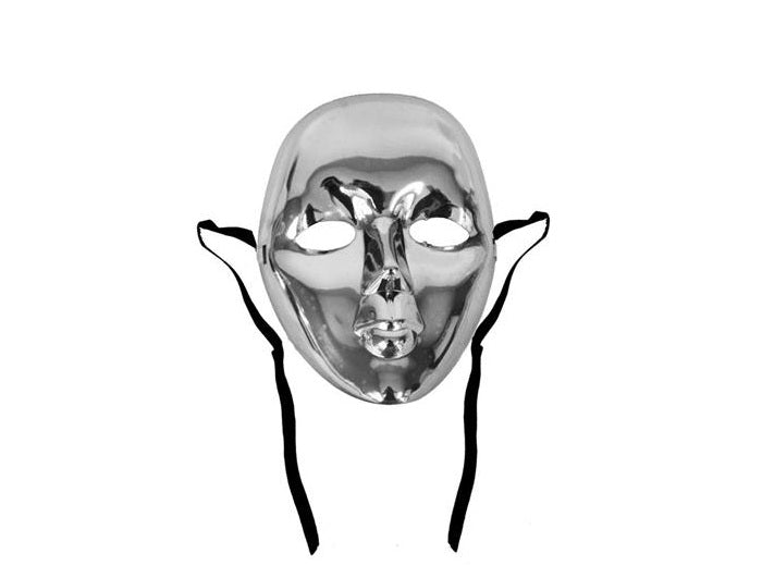 masque coque visage métallisé argent