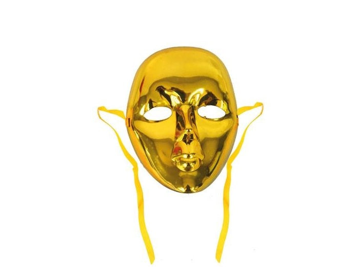 masque coque visage métallisé dor