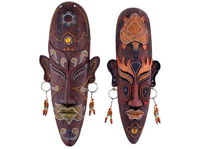 décoration murale masque africain mix 50x20cm