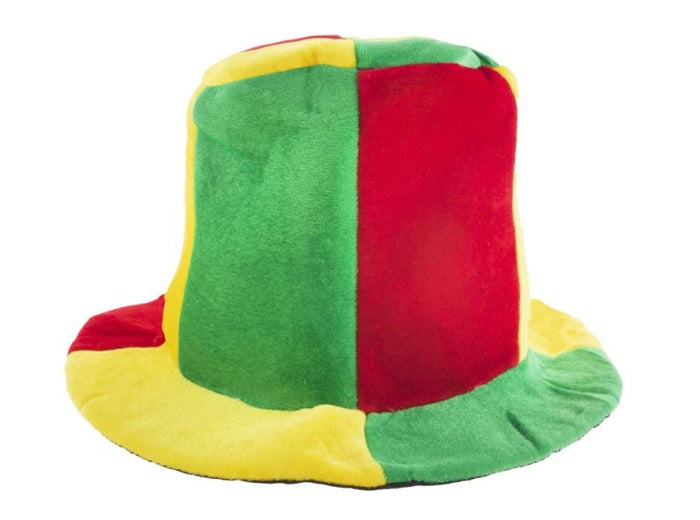 chapeau carnaval de clown vert rouge jaune adulte