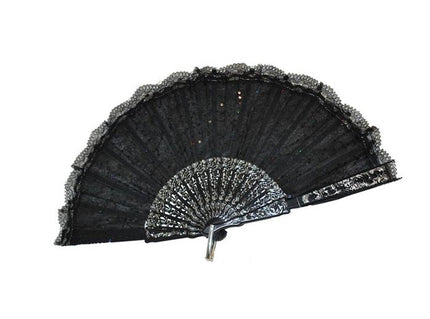 éventail dentelles noir 24cm