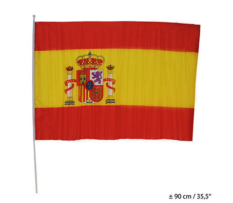 drapeau espagne 90x 60cm avec baguette