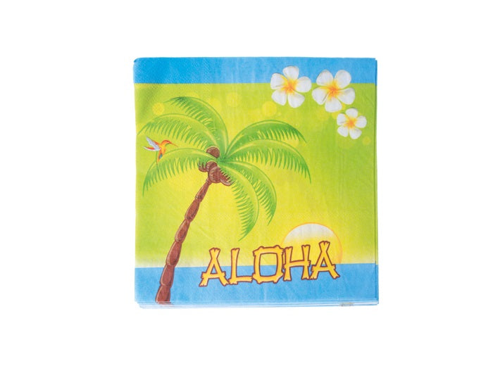aloha lot de 20 serviettes en papier