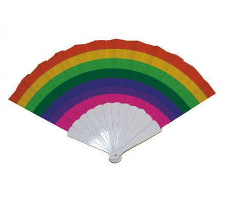 éventail plastique rainbow 25cm