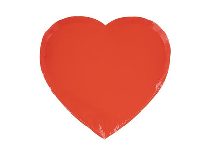 lot de 8 assiettes en carton coeur rouge 24x23cm