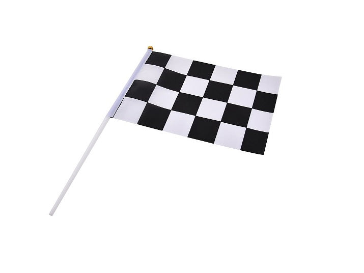 drapeau à damier avec baton 30x45cm