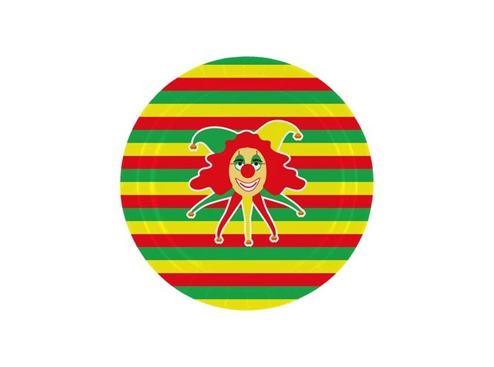 lot de 8 assiettes en carton motif clown 23cm