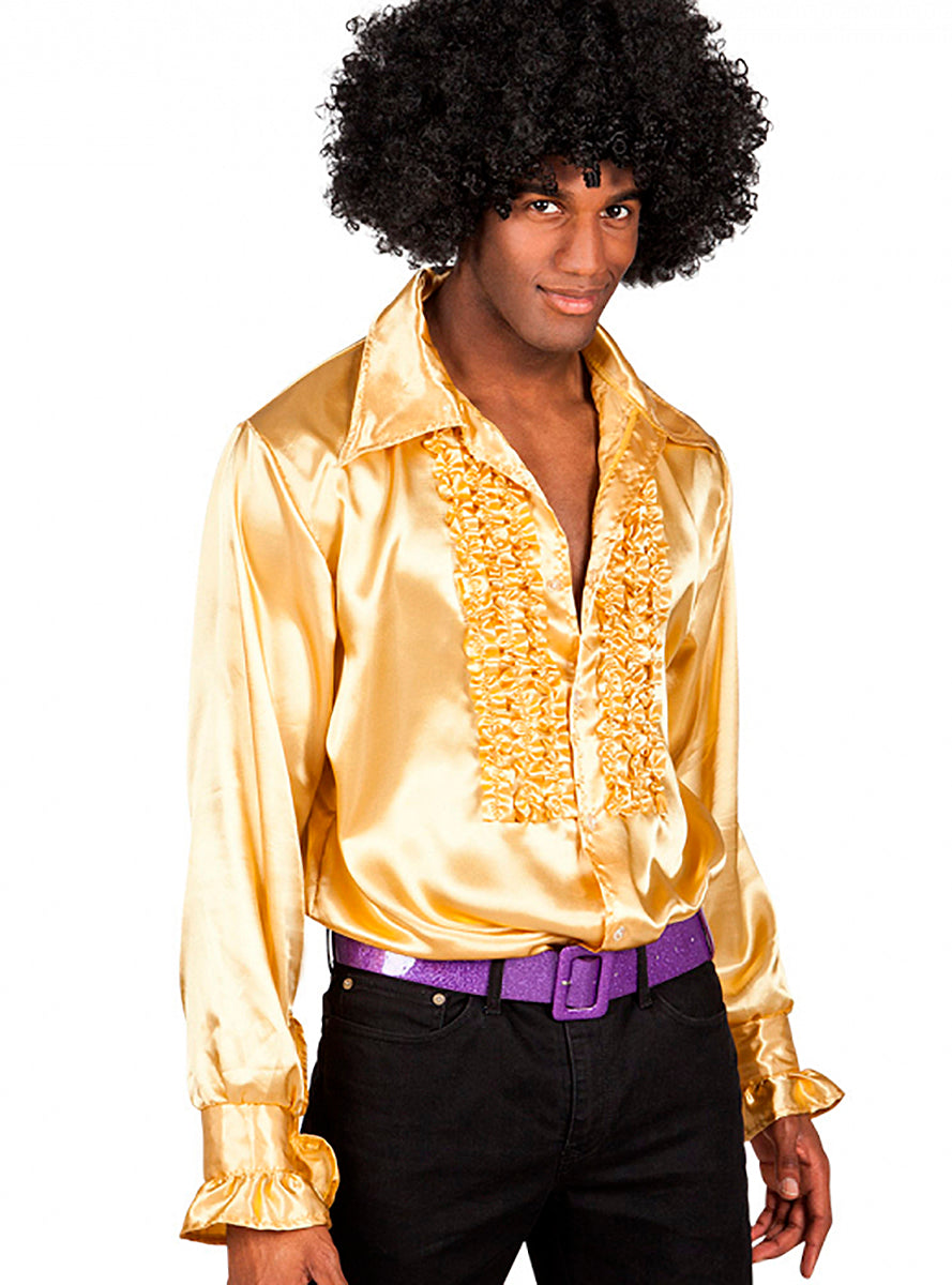 Chemise dorée des années 70 dorée homme