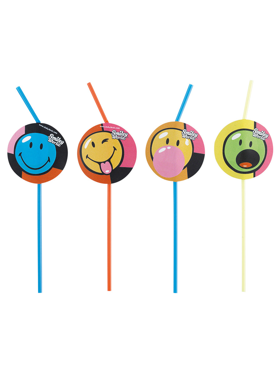 8 pailles Smiley Comic