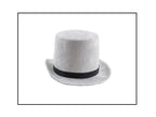 chapeau haut de forme velours blanc 15cm