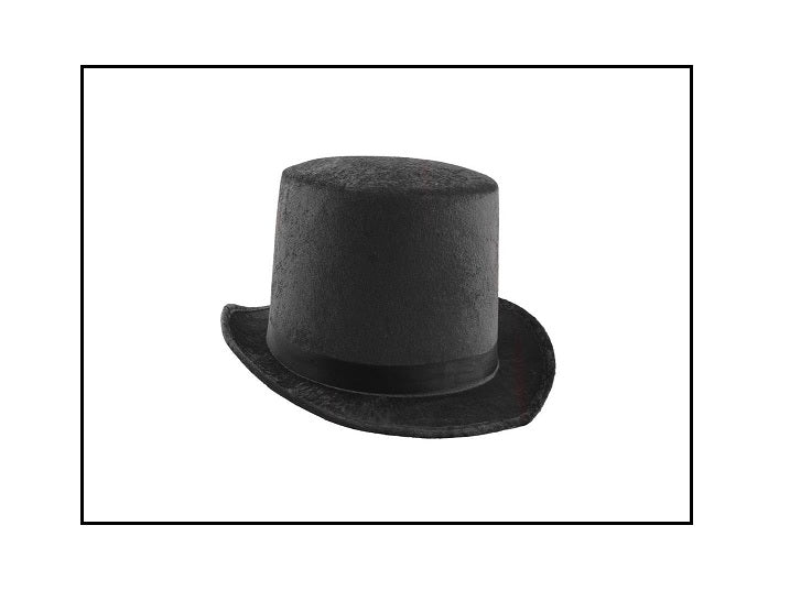 chapeau haut de forme velours noir 15cm