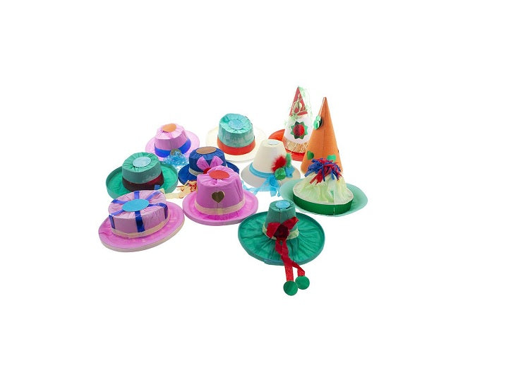 lot de 12 chapeaux de fête colorés luxe en papier