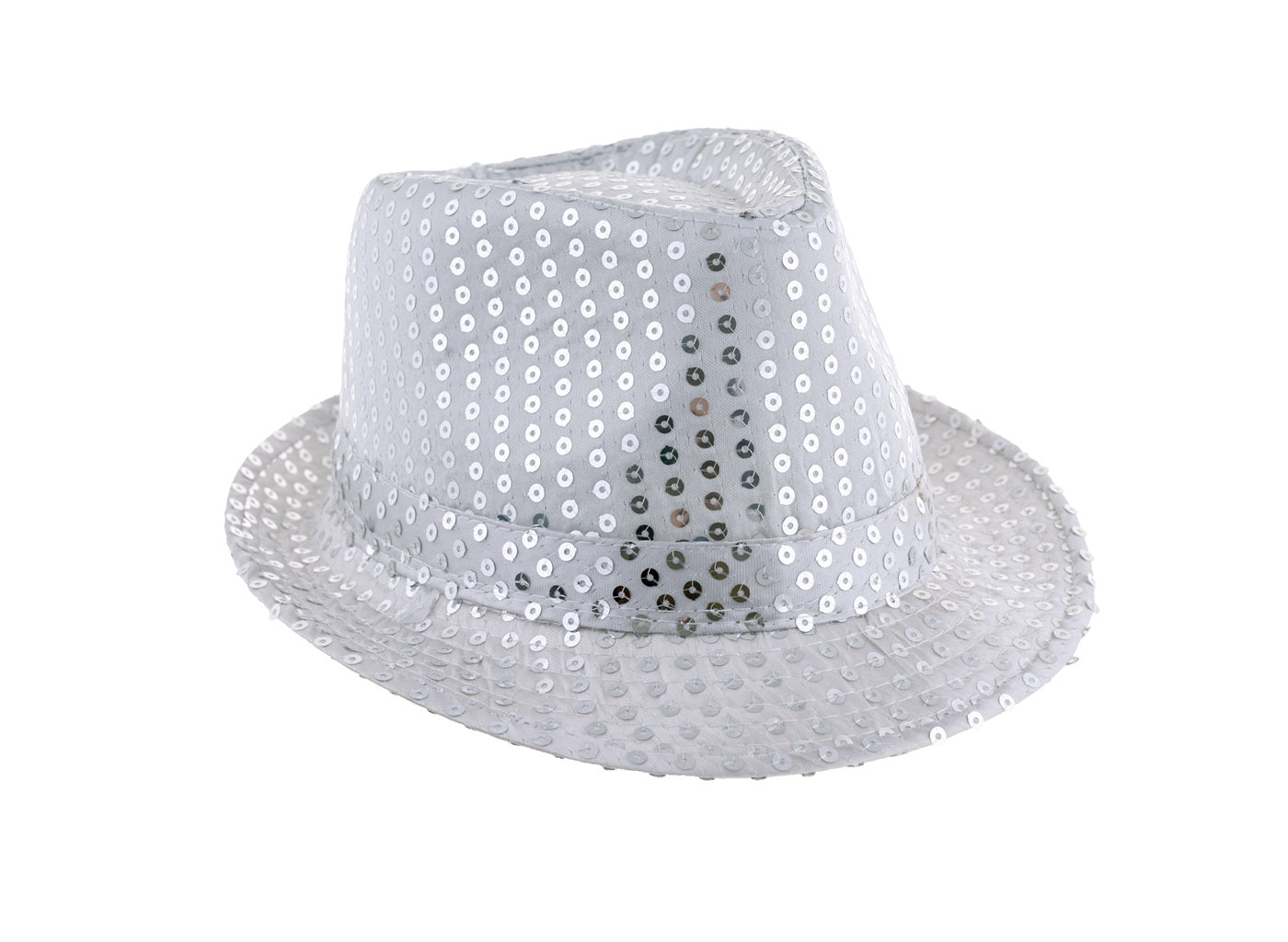 chapeau tribly à sequins argent 12cm