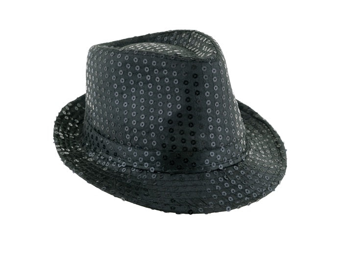 chapeau tribly à sequins noir 12cm
