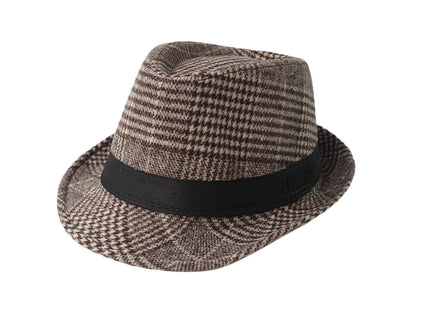 chapeau tribly vintage tweed marron adulte
