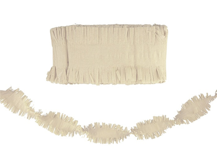 guirlande papier crépon blanc 10m