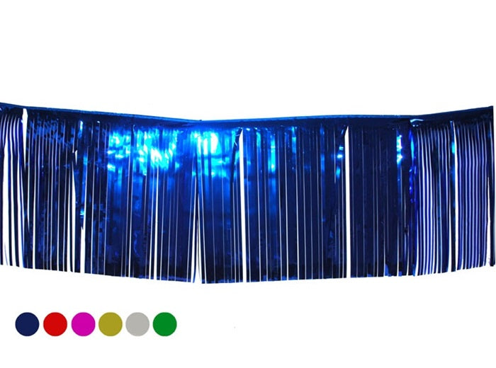 bordure de table guirlande à lamelles brillantes argent 3x0.5m
