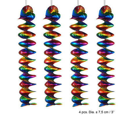 lot de 4 suspensions spirales en aluminium 60cm