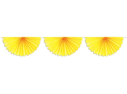 guirlande avec 7 éventails jaune 3m