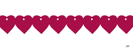 guirlande coeurs 3m rouge