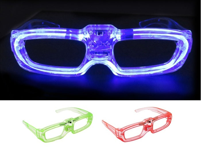 lunettes transparentes lumineuses led's rectangulaire vert