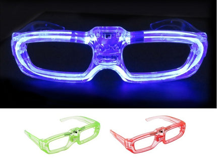 lunettes transparentes lumineuses led's rectangulaire rouge