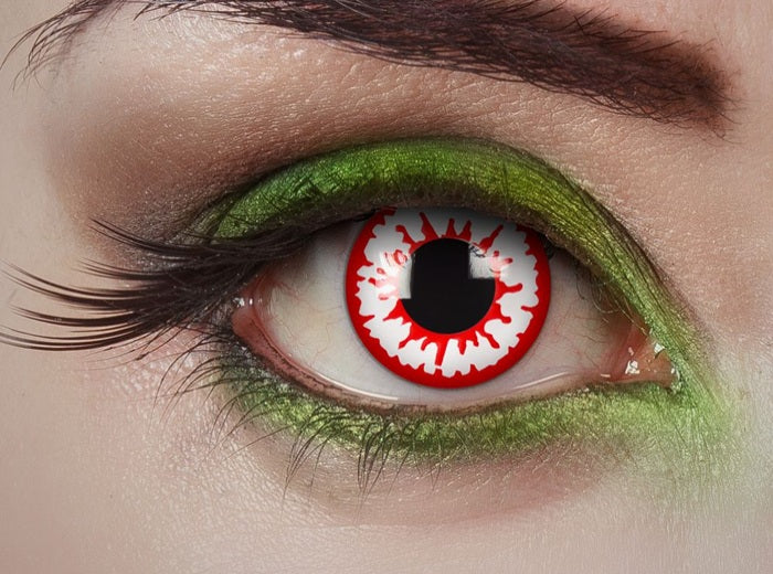 lentilles de contact zombie jour des morts blanc rouge 12 mois