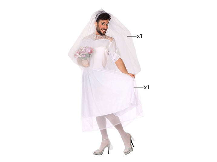 déguisement gag de mariée 2pcs homme