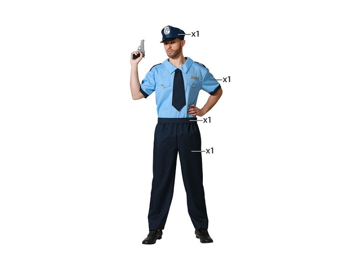 déguisement policier bleu 4pcs homme