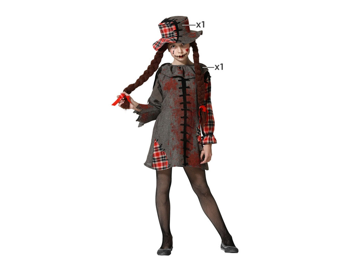 déguisement d'épouvantail halloween fille 2pcs t 10-12 ans