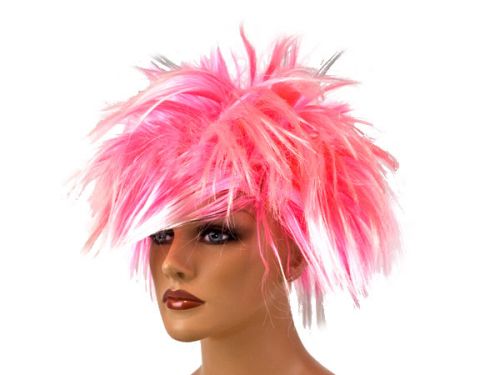 perruque cheveux ébouriffés rose