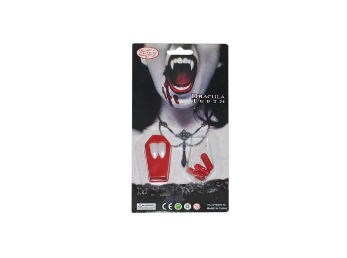 kit vampire 2 dents et capsules de faux sang