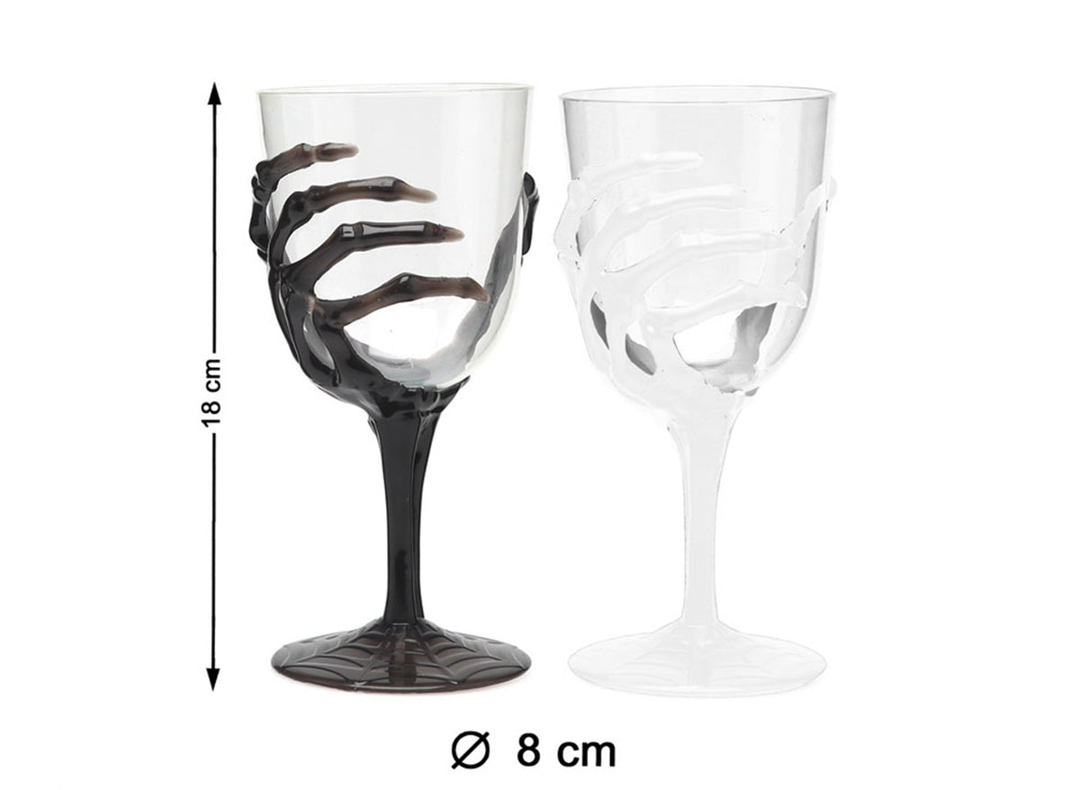 coupe transparente sur pied halloween motif squelette mix