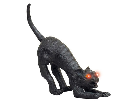 chat noir d'horreur lumineux 50cm