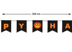 guirlande fanions noir motif happy halloween orange 3m