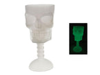 coupe sur pied motif crne glow in the dark fluorescente 18.5cm