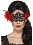 Loup noir avec fleur rouge femme