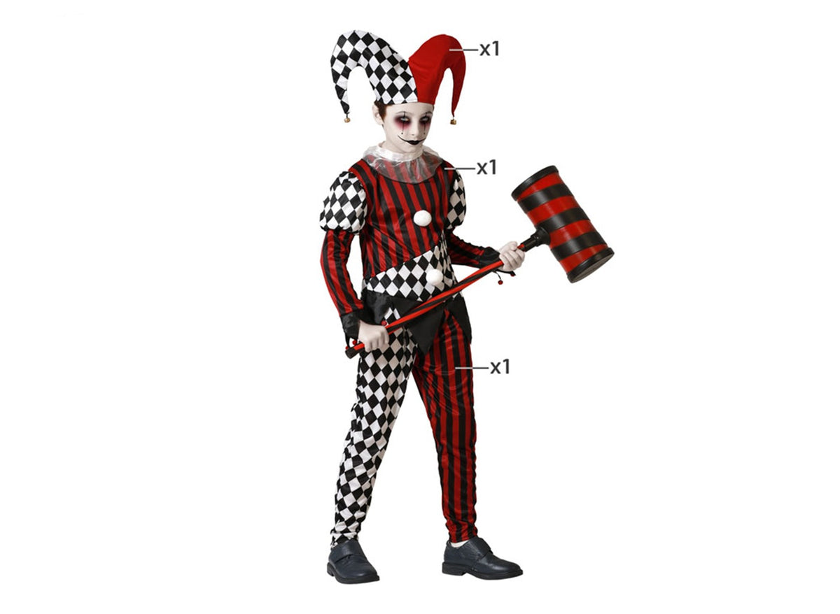 déguisement d'arlequin démoniaque garçon 3pcs
