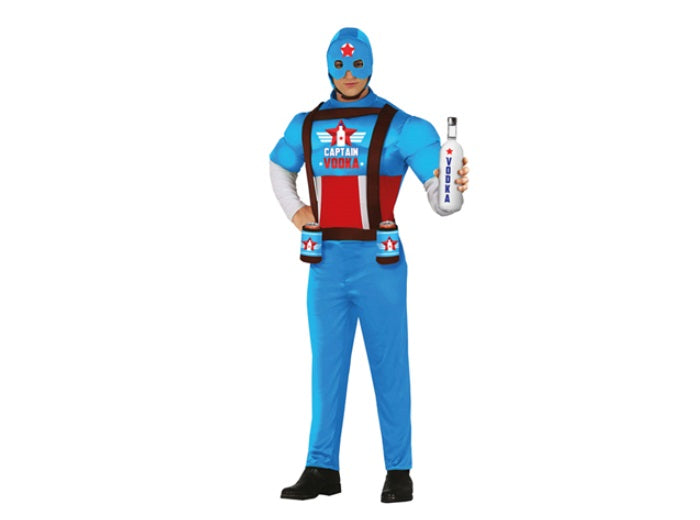 déguisement gag capitaine vodka bleu 2pcs homme