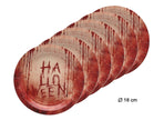 lot de 6 assiettes sanglantes halloween en carton 18cm